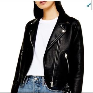 Topshop genuine leather moto jacket